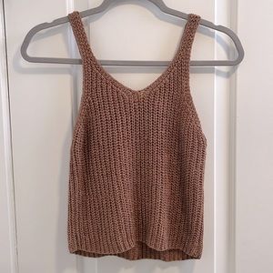 Dark pink crocheted sleeveless top size small